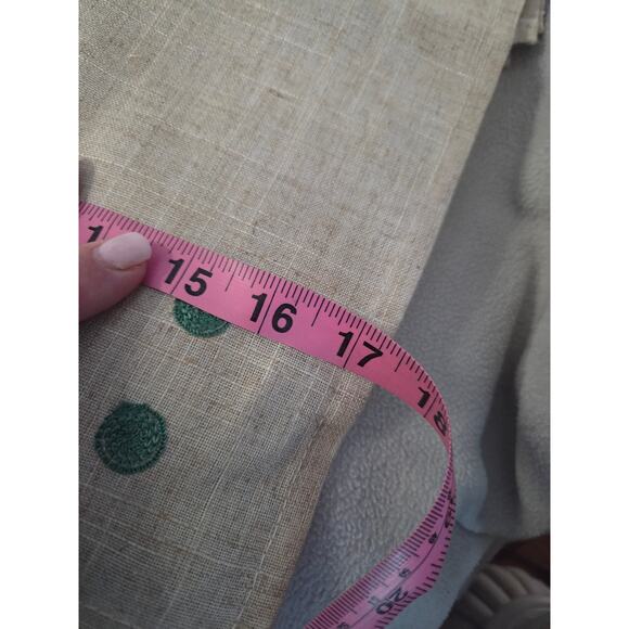 Lot 4 New Bardwil Linen Cloth Napkins Green Polka Dot Embroidered Burlap - Picture 5 of 5